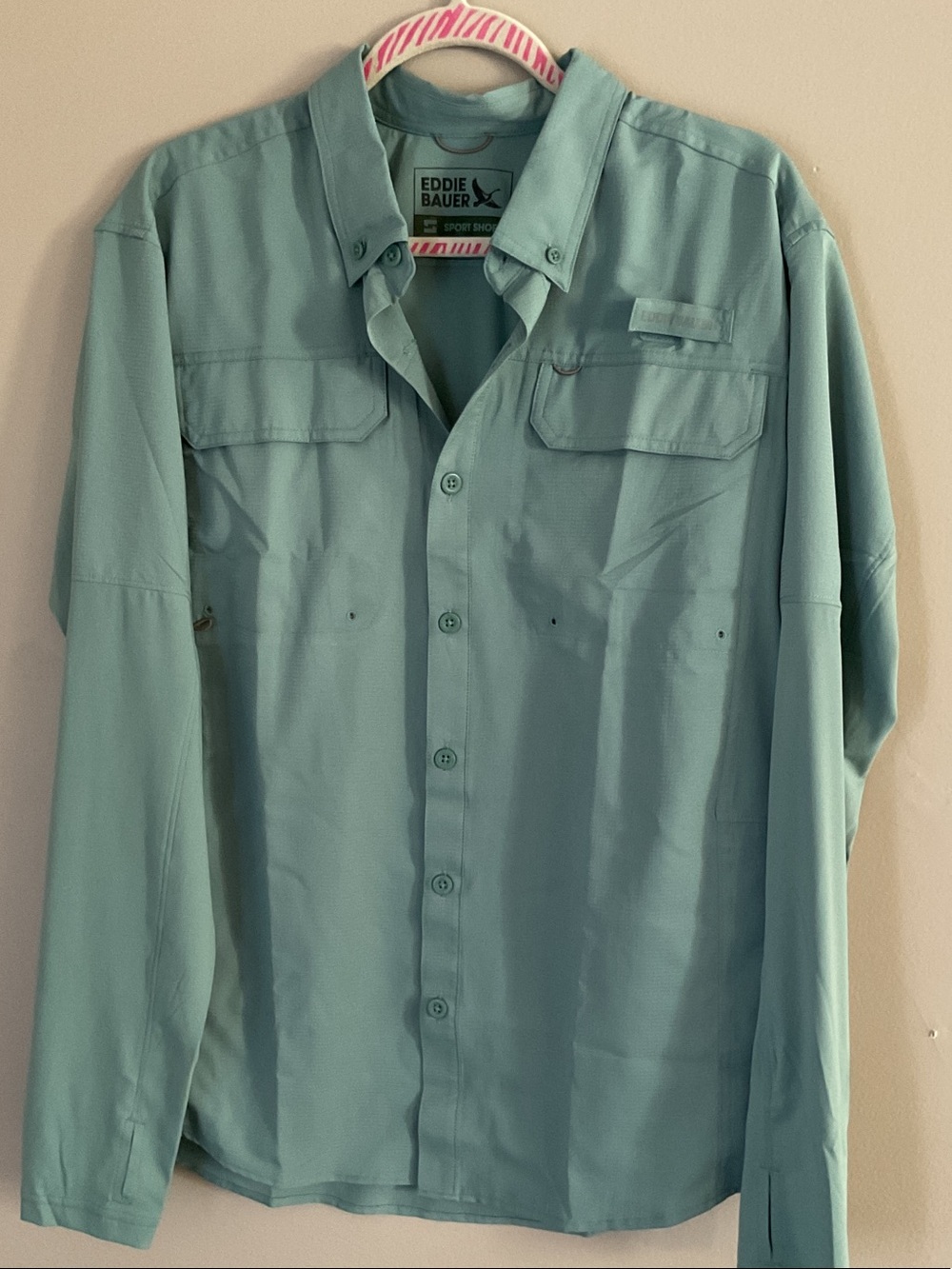 Eddie Bauer Seafoam Green Long-Sleeve Button Shirt